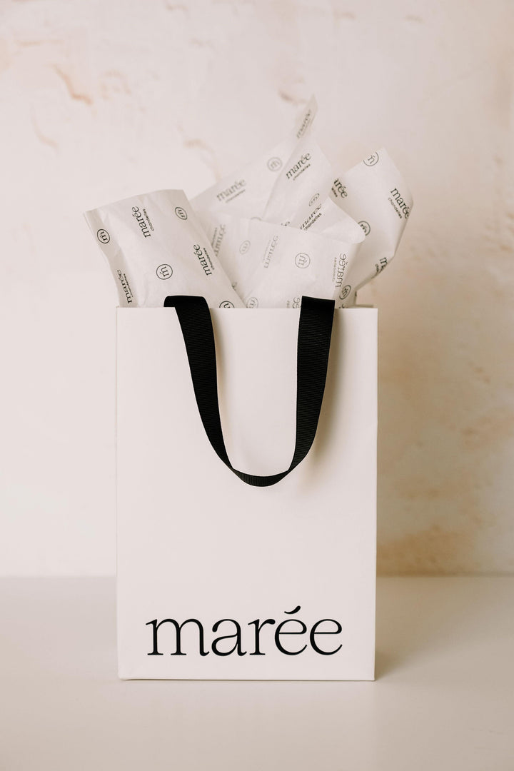 Sac cadeau et papier de soie - Blanc