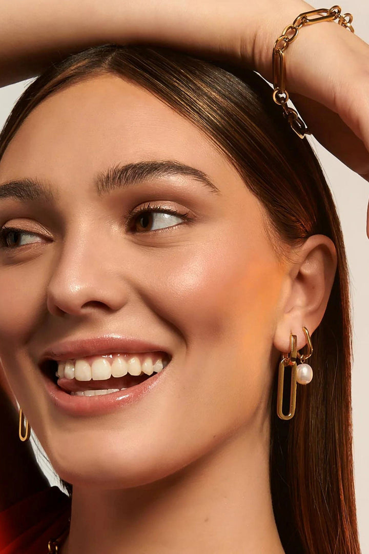 Boucles dormeuses perles - Opale - Or