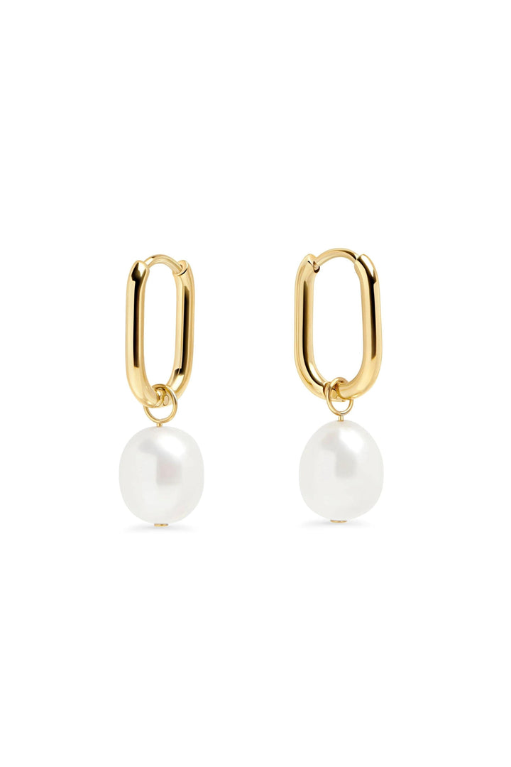 Boucles dormeuses perles - Opale - Or