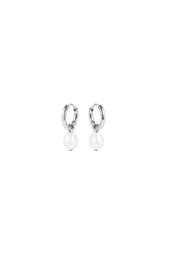 Boucles dormeuses perles - Sally - Argent