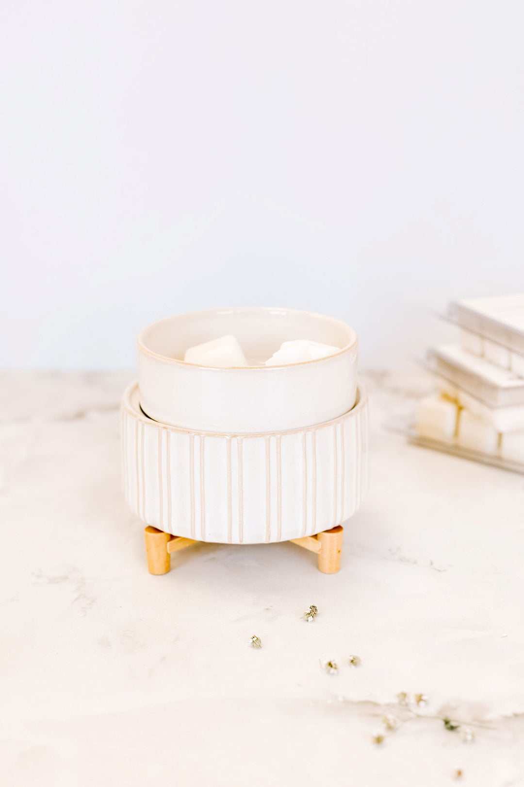 DIFFUSEUR CUBES DE CIRE - 2 en 1 - Bois et céramique