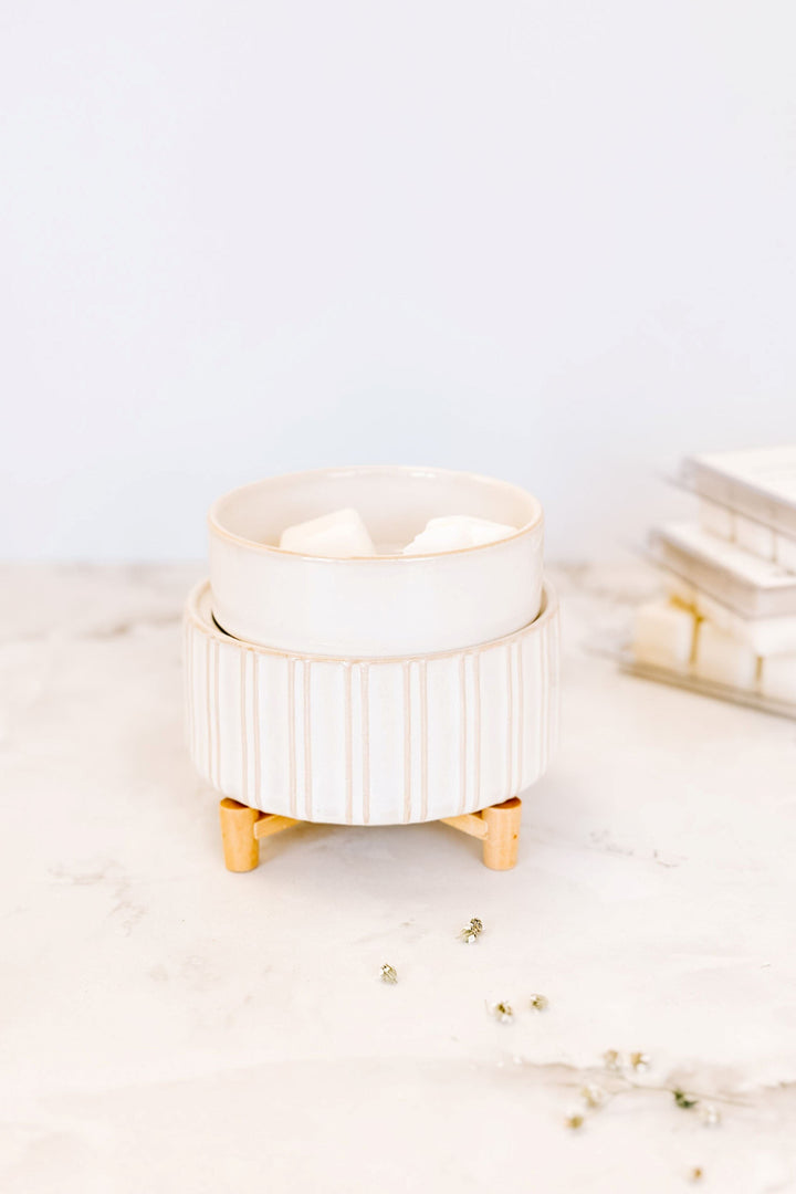 DIFFUSEUR CUBES DE CIRE - 2 en 1 - Bois et céramique