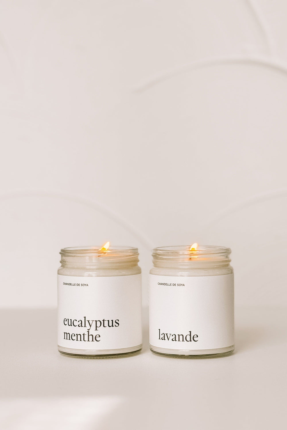 Duo de chandelles de soya - Huile essentielle - Eucalyptus menthe / Lavande