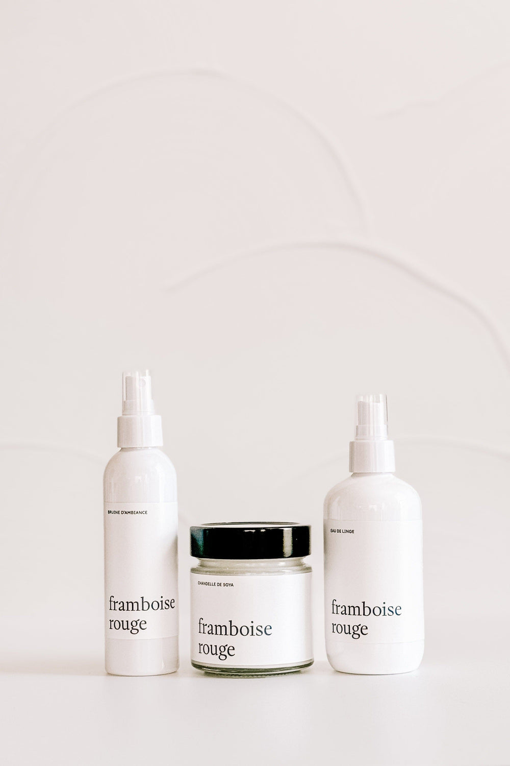 ENSEMBLE CADEAU - Framboise rouge - Bruine, eau de linge et chandelle