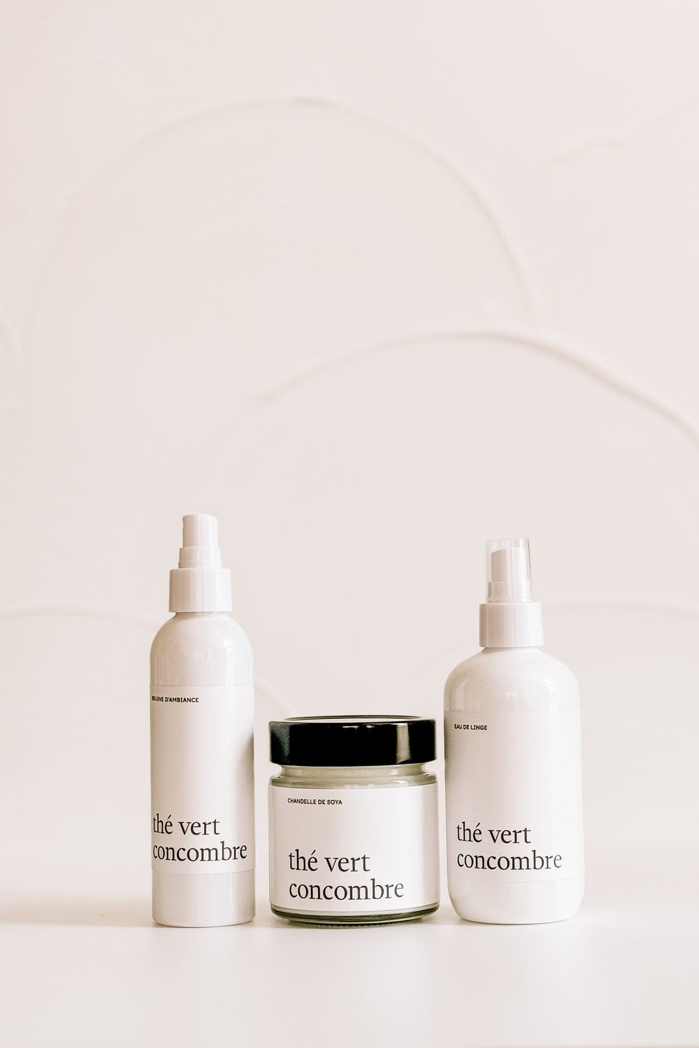 ENSEMBLE CADEAU - Thé vert concombre - Bruine, eau de linge et chandelle