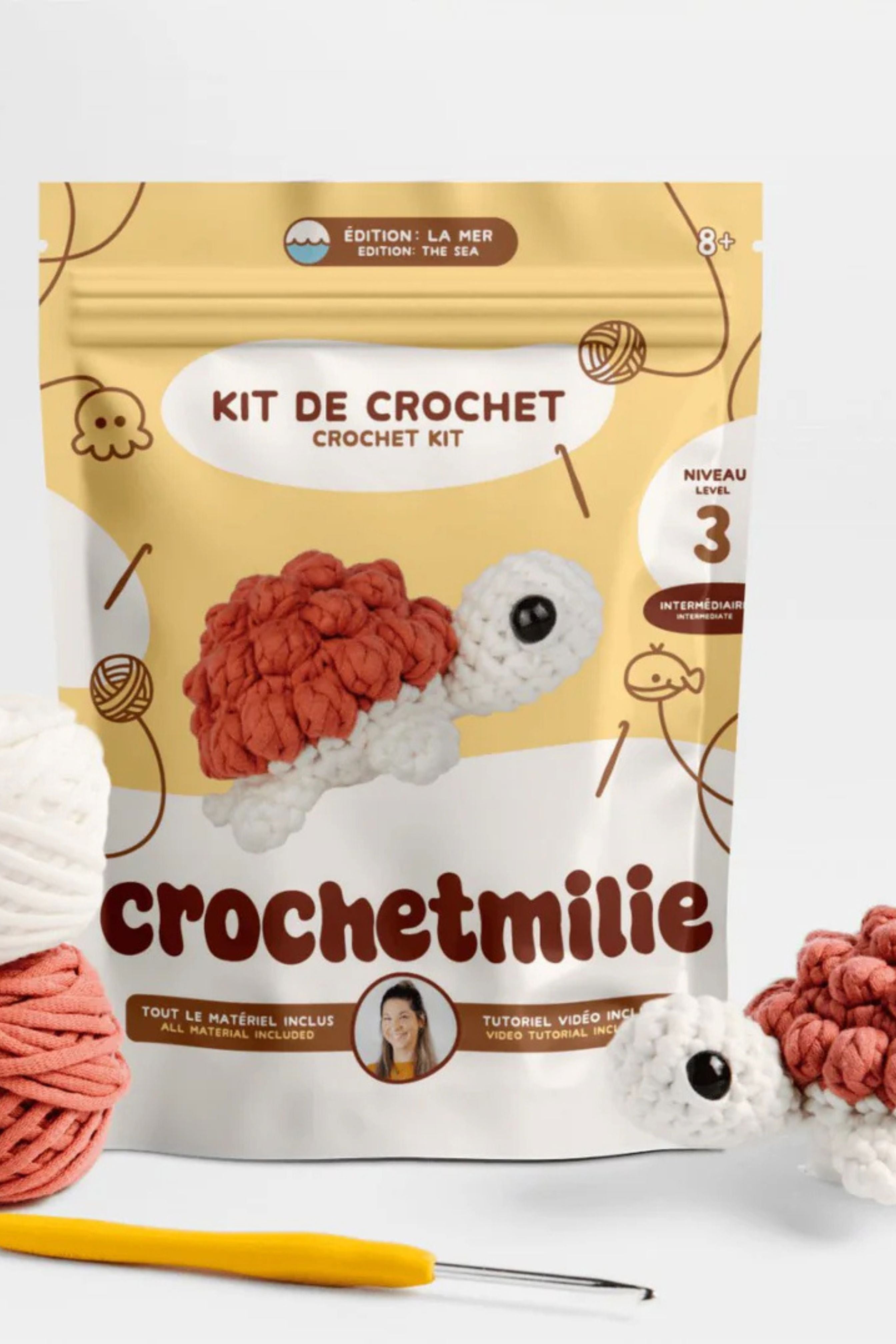 Kit Crochet Débutant - 3 Boules De Noël DIY - Matériel Complet + Tutoriel Vidéo - Activité Loisir Créatif