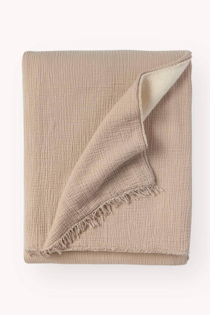 Jeté Crinkle - Doublé - Beige - Pokoloko