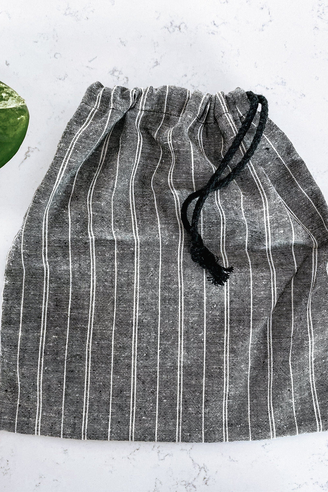 POCHETTE d'entreposage - Chanvre & coton biologique GRIS RAYÉ - Amma Thérapie
