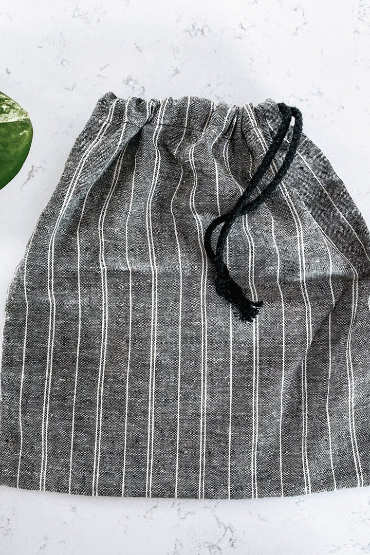 POCHETTE d'entreposage - Chanvre & coton biologique GRIS RAYÉ - Amma Thérapie