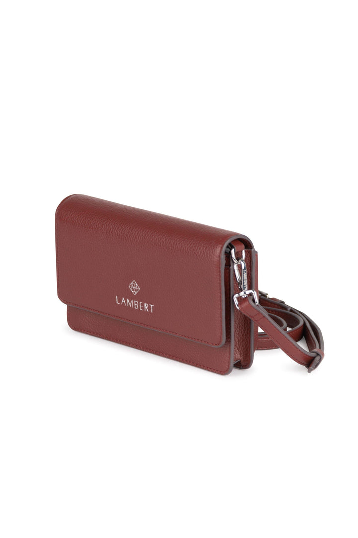 Portefeuille sur ganse en cuir vegan - Lambert - TINA - Rosewood