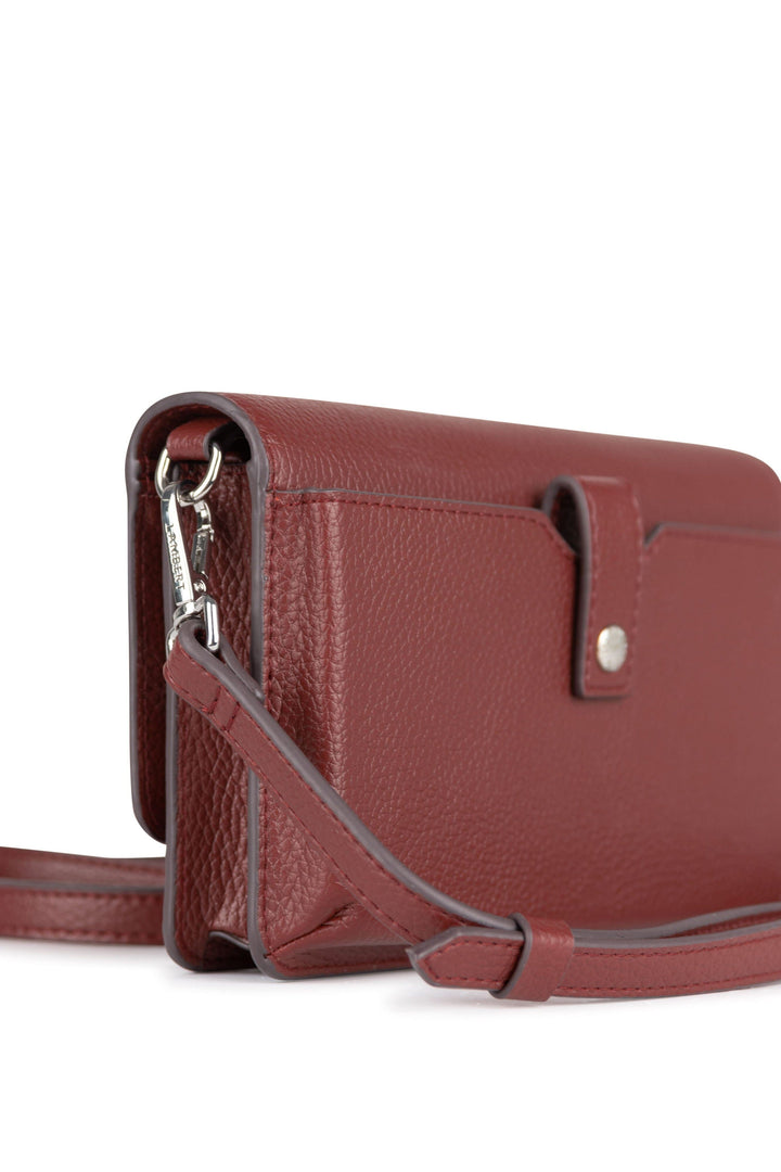 Portefeuille sur ganse en cuir vegan - Lambert - TINA - Rosewood