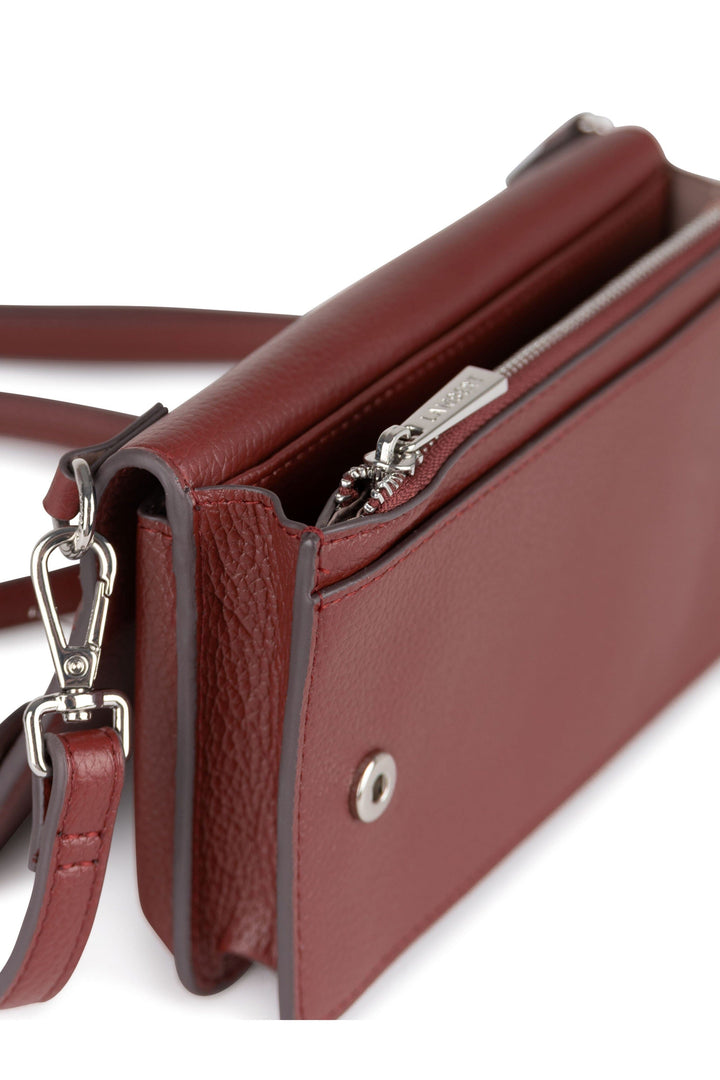 Portefeuille sur ganse en cuir vegan - Lambert - TINA - Rosewood