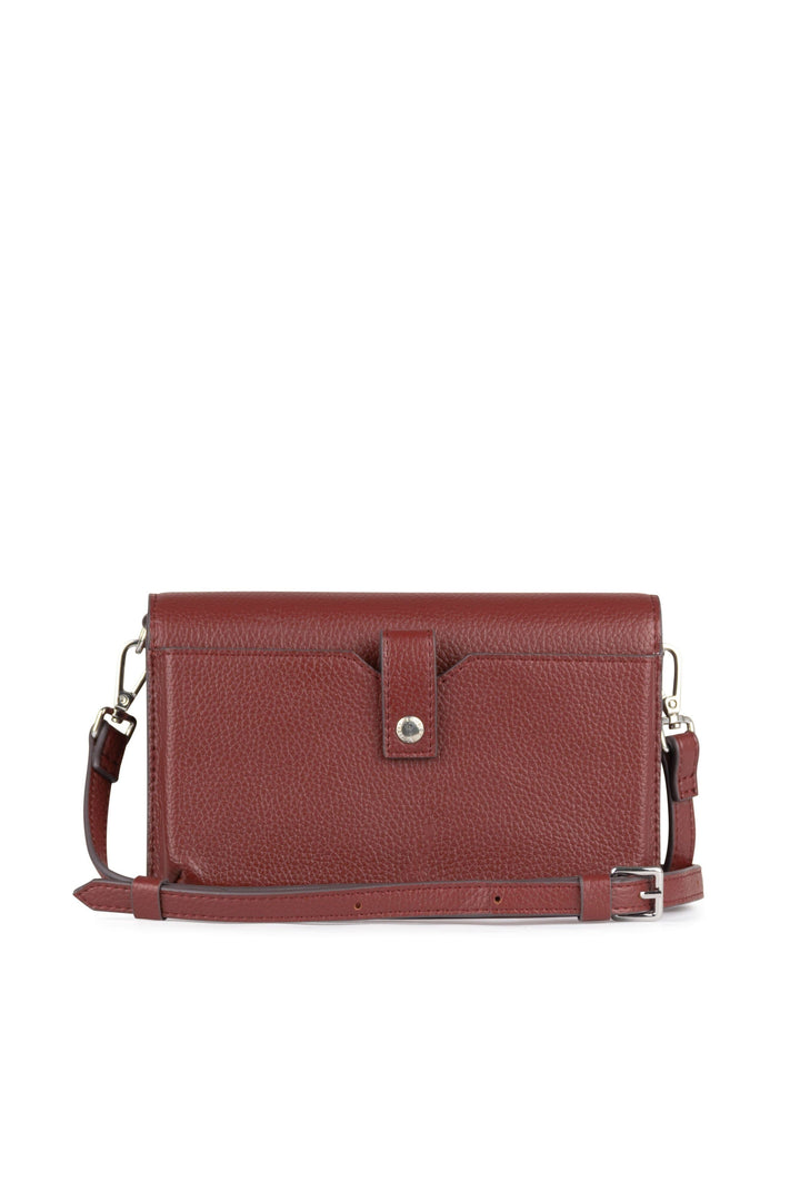 Portefeuille sur ganse en cuir vegan - Lambert - TINA - Rosewood