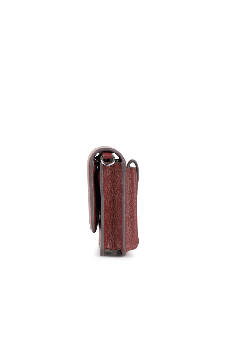 Portefeuille sur ganse en cuir vegan - Lambert - TINA - Rosewood