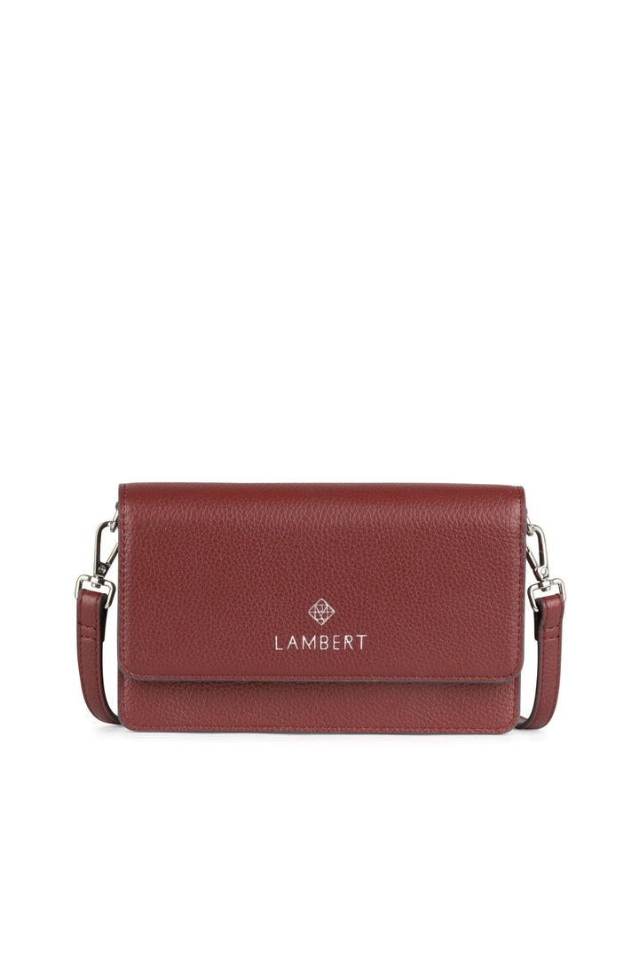 Portefeuille sur ganse en cuir vegan - Lambert - TINA - Rosewood