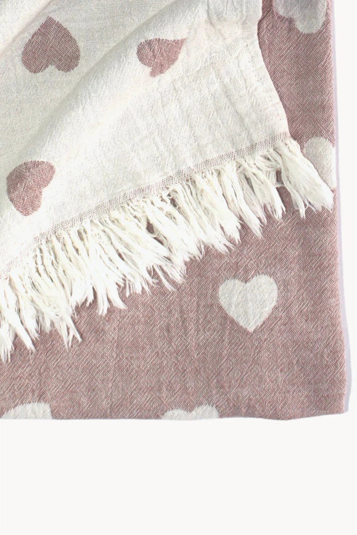 Serviette pour le corps - Coeurs - Rose - Pokoloko
