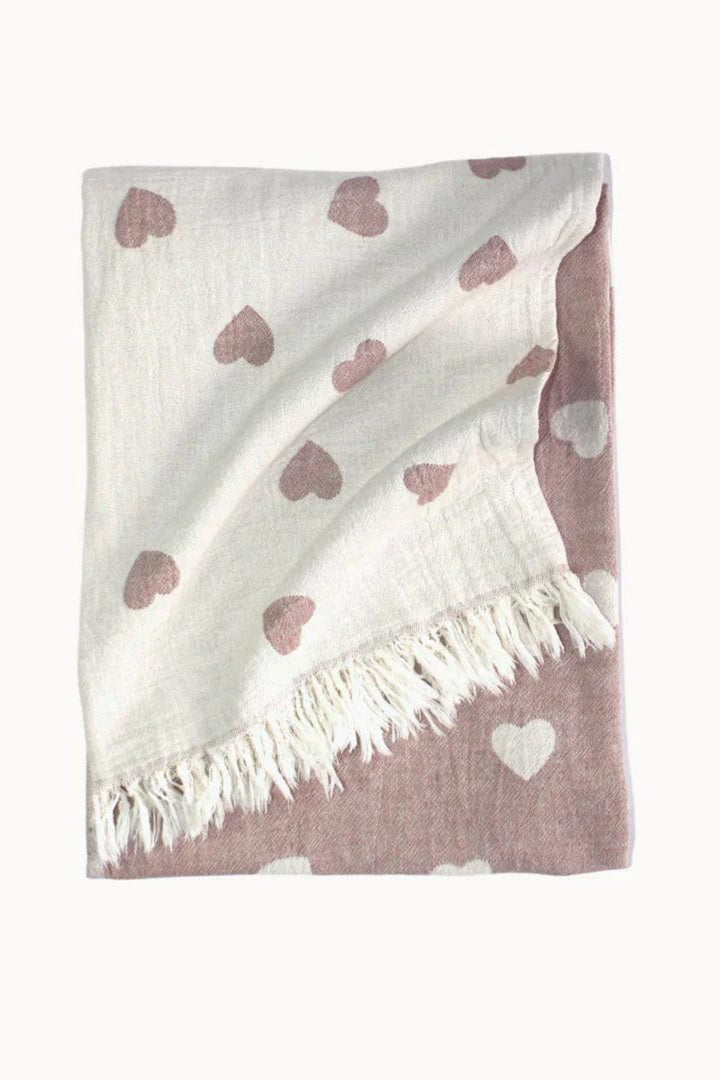 Serviette pour le corps - Coeurs - Rose - Pokoloko