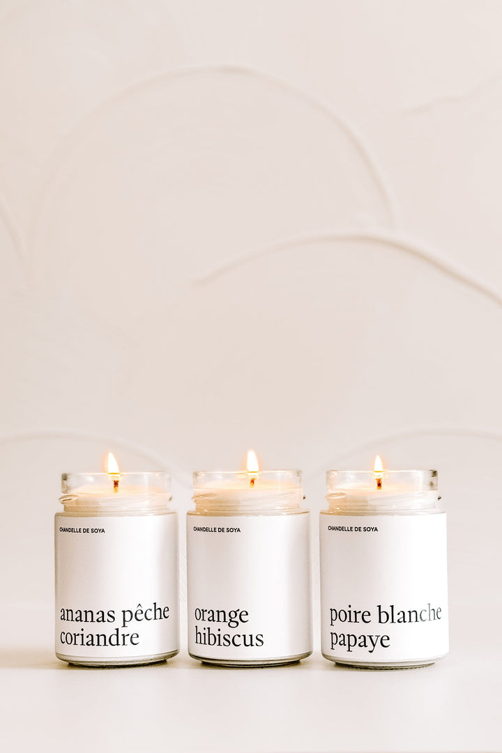 TRIO CHANDELLES DE SOYA - Fruitées - 314 ml