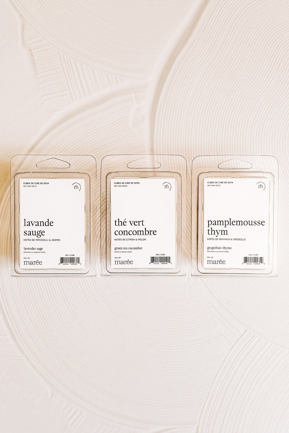 TRIO DE CUBES DE CIRE DE SOYA - Collection Coups de coeur