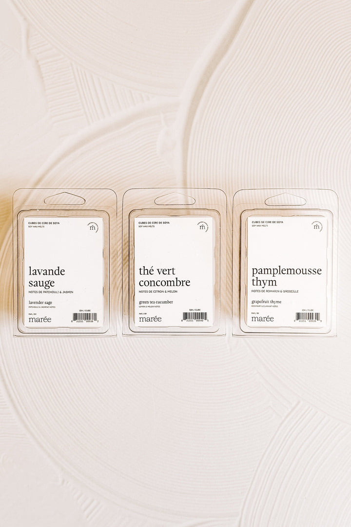 TRIO DE CUBES DE CIRE DE SOYA - Collection Coups de coeur