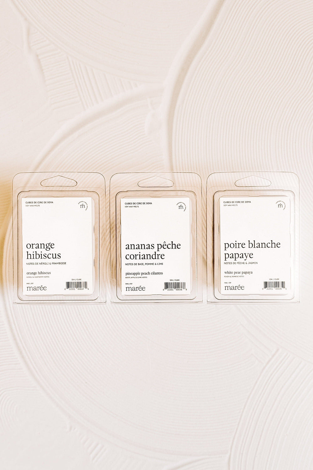 TRIO DE CUBES DE CIRE DE SOYA - Fruitées & sucrées