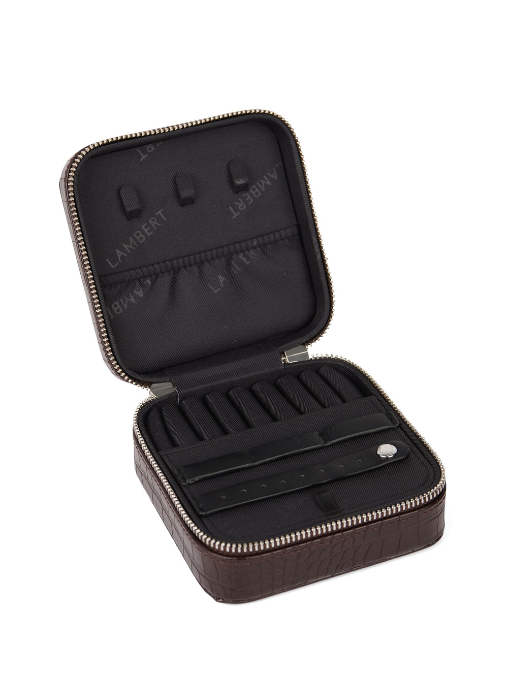 Trousse à bijoux en cuir vegan - Lambert - NOELLE - Bark croco Lambert 