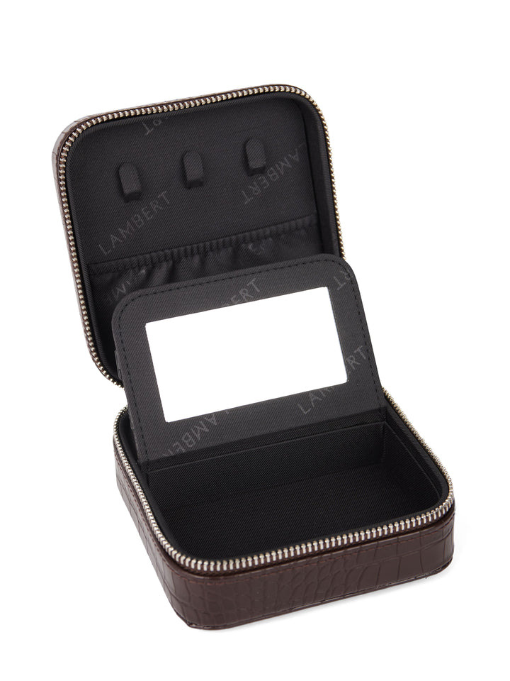 Trousse à bijoux en cuir vegan - Lambert - NOELLE - Bark croco Lambert 