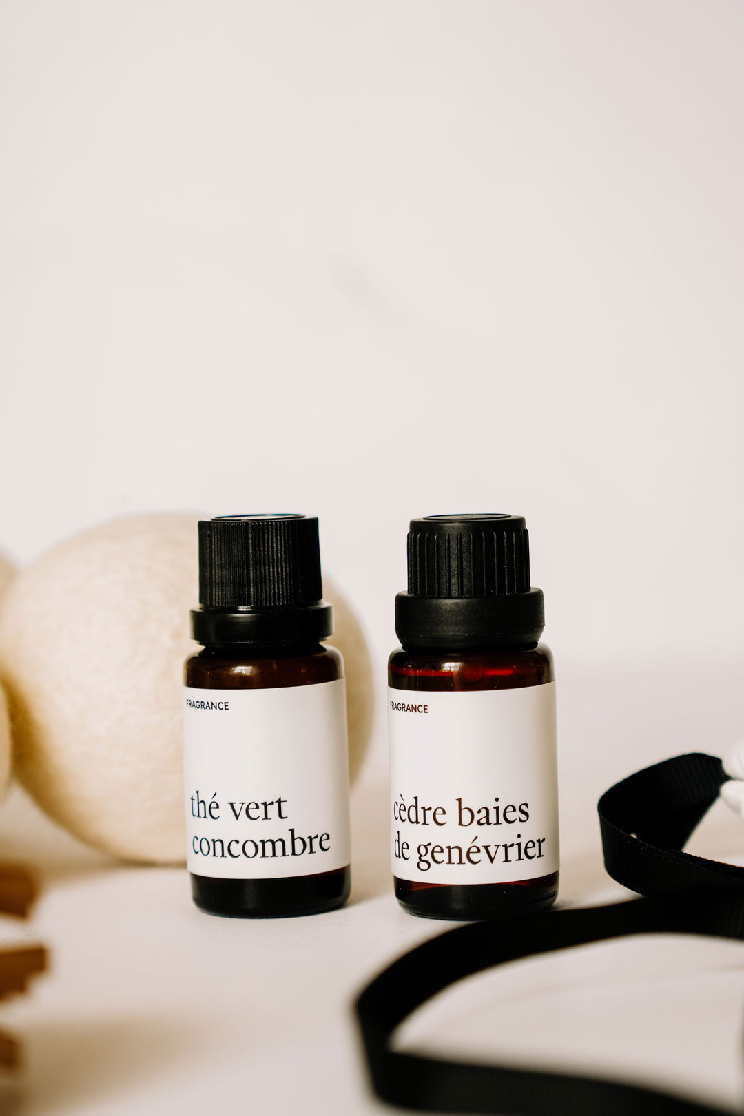 Ensemble cadeau - Balles de séchage et fragrances - Cèdre baies de genévrier & Thé vert concombre Marée - Chandelles 