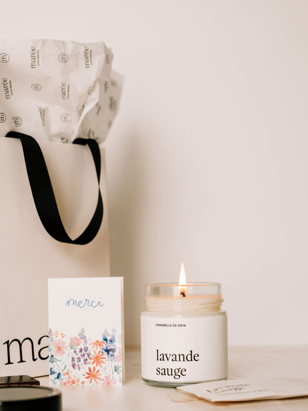 Ensemble cadeau - Merci - Gisanne Marée - Chandelles 