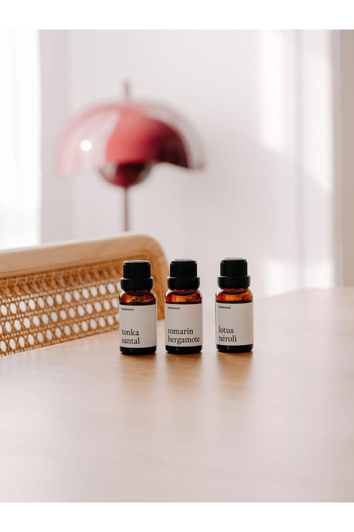 Trio de fragrances - Romarin bergamote / Tonka santal / Lotus néroli Marée - Chandelles 