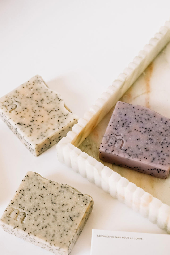 Ensemble complet - Savons exfoliants pour le corps Marée - Chandelles 