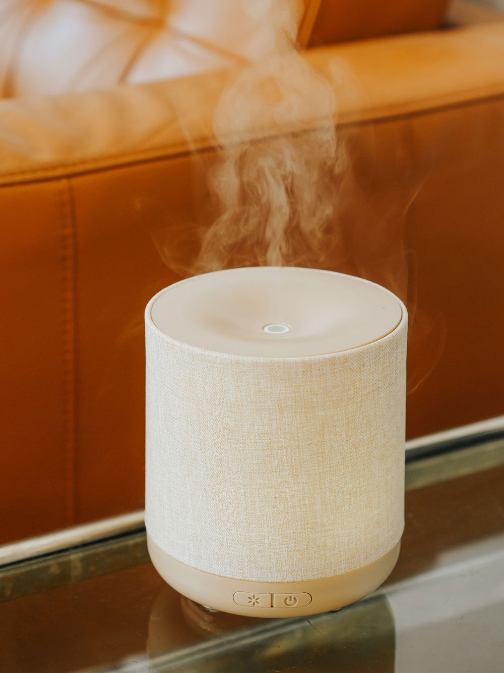 Diffuseur d'huiles essentielles - Ultrasonique - Lin naturel Diffuseurs Candle warmer 