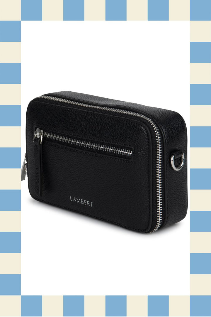 VENTE D'ENTREPÔT - Sac à main 2-en-1 en cuir vegan - Lambert - MADALYN - Noir VENTE D'ENTREPÔT 