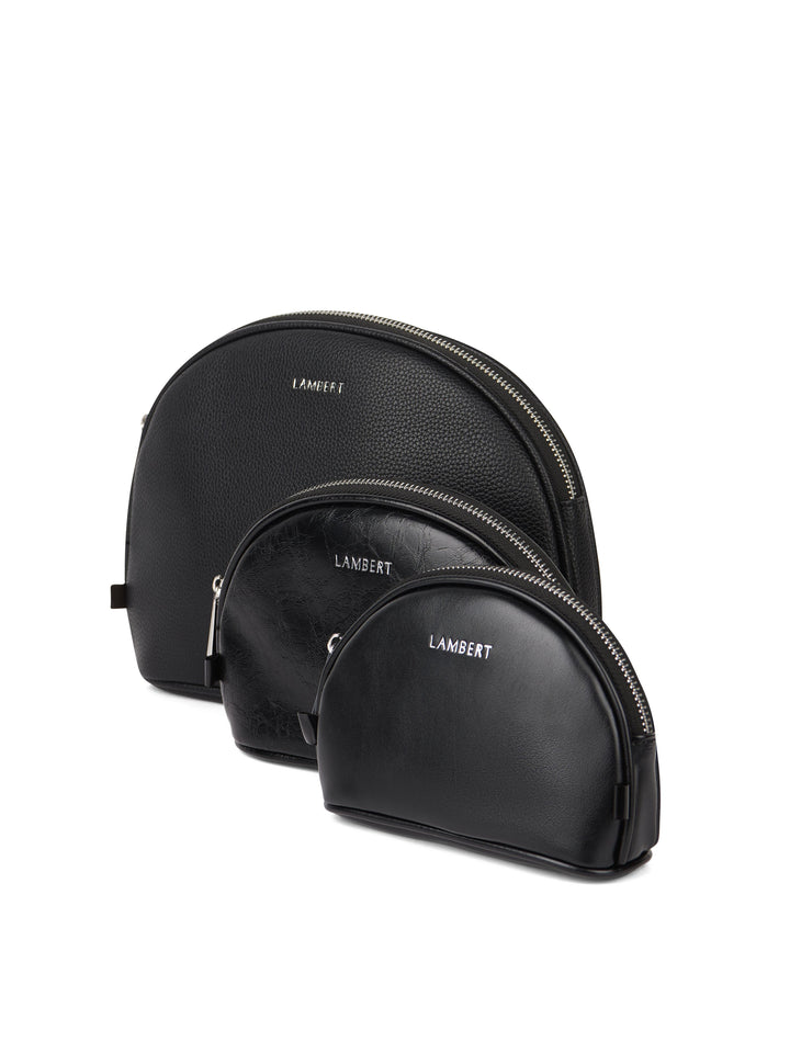 Trio de pochettes en cuir vegan - Lambert - YARA - Noir Lambert 