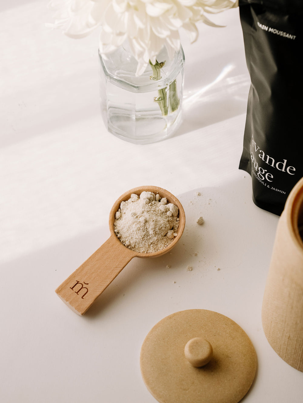 Cuillère en bois pour bain moussant Marée - Chandelles 