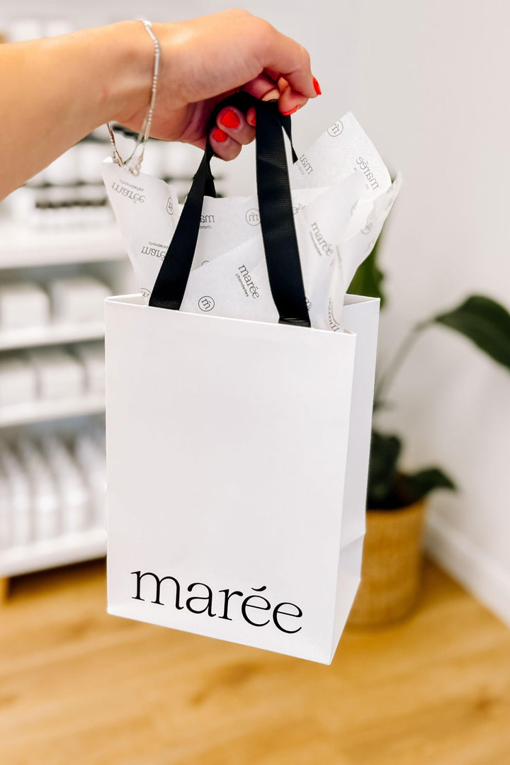 Sac cadeau et papier de soie - Blanc Marée - Chandelles 