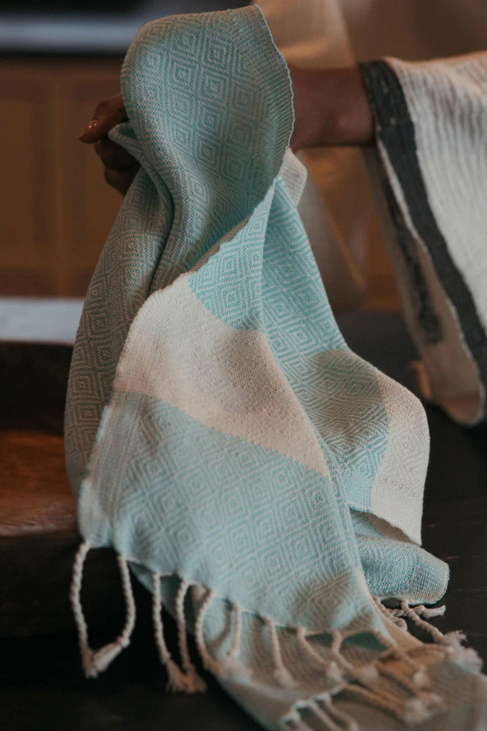 Serviette à mains - Diamant - Bleu oasis - Pokoloko Pokoloko 