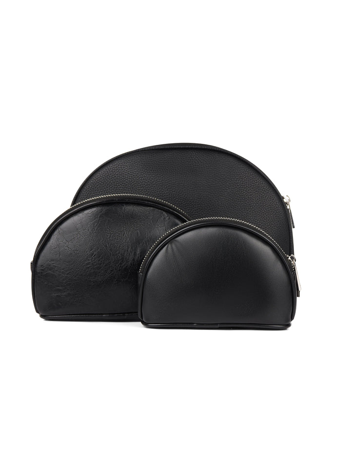 Trio de pochettes en cuir vegan - Lambert - YARA - Noir Lambert 