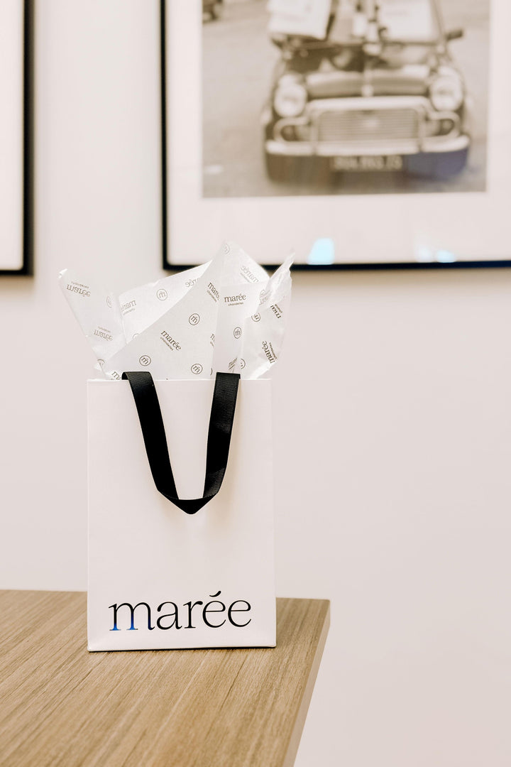 Sac cadeau et papier de soie - Blanc Marée - Chandelles 