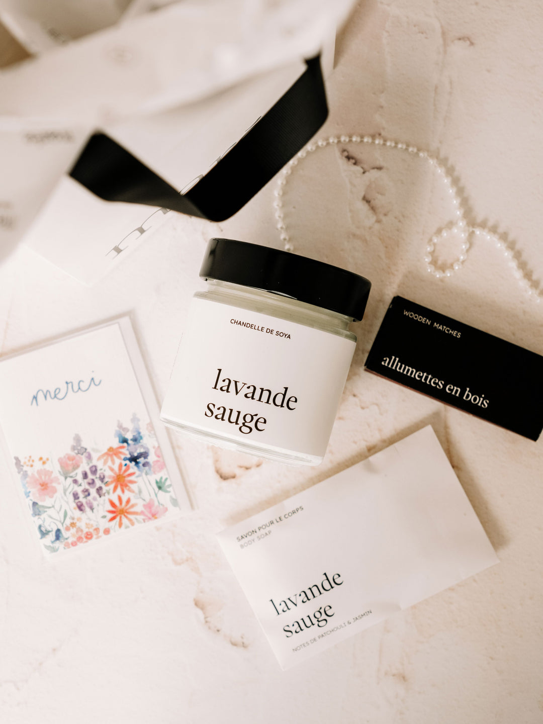 Ensemble cadeau - Merci - Gisanne Marée - Chandelles 