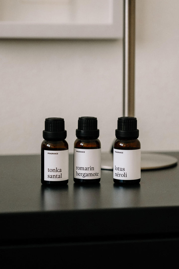 Trio de fragrances - Romarin bergamote / Tonka santal / Lotus néroli Marée - Chandelles 