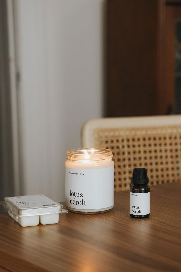 Ensemble découverte - Lotus néroli Marée - Chandelles 