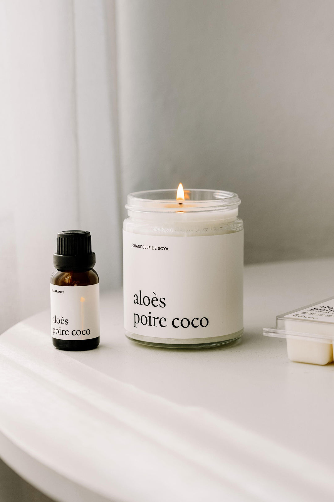 ENSEMBLE COMPLET - Aloès poire coco Marée - Chandelles 