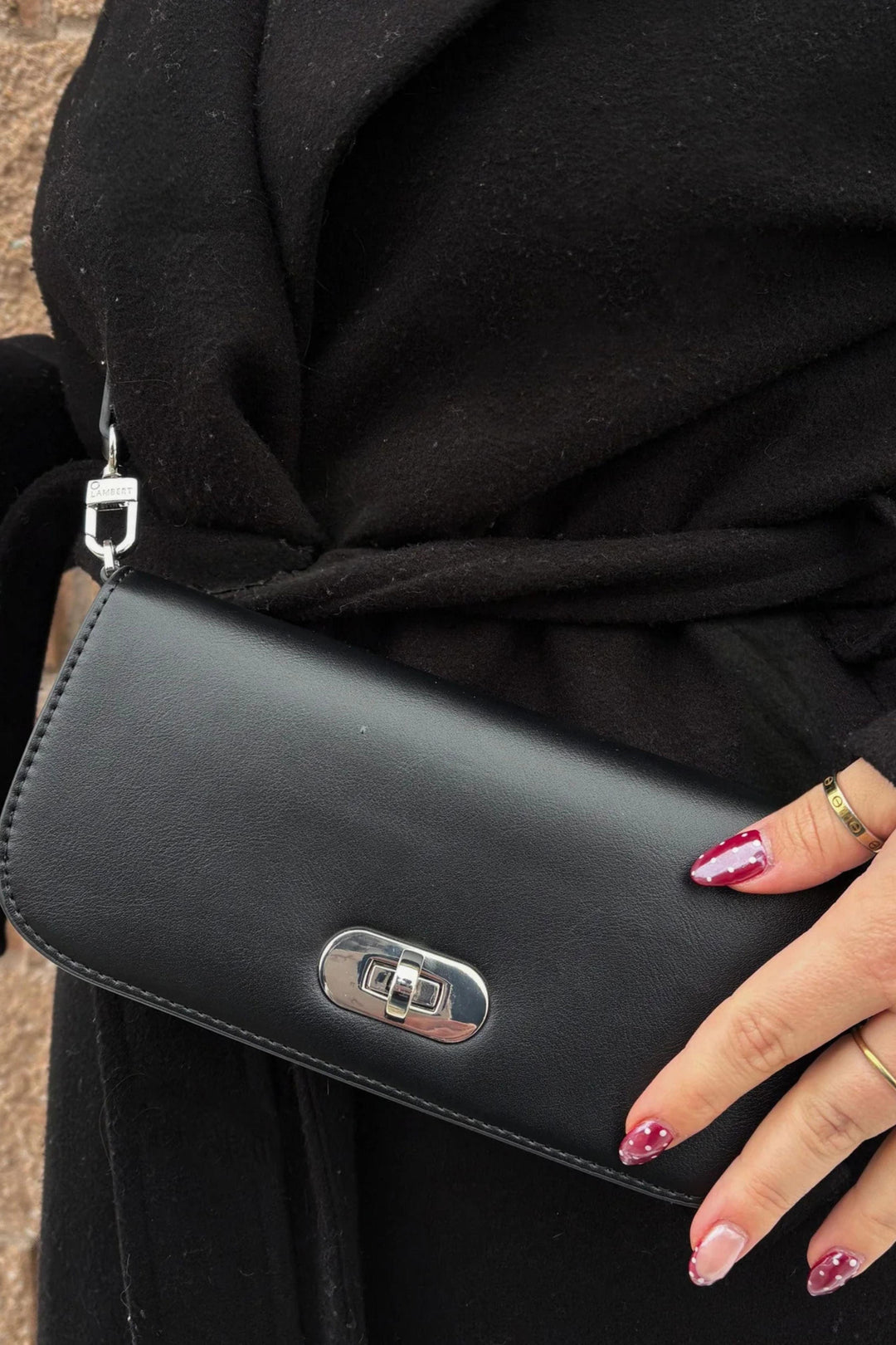 Portefeuille sur ganse en cuir vegan - Lambert - DAKOTA - Noir Lambert 