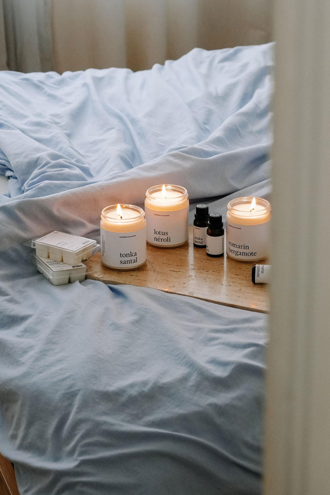 Ensemble complet - Collection Sérénité Marée - Chandelles 