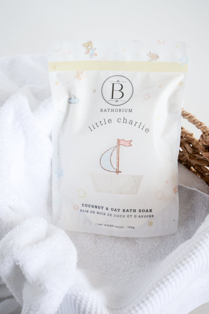 Bain de détente pour bébés et enfants - Little Charlie - Coco & avoine - Bathorium Marée - Chandelles 