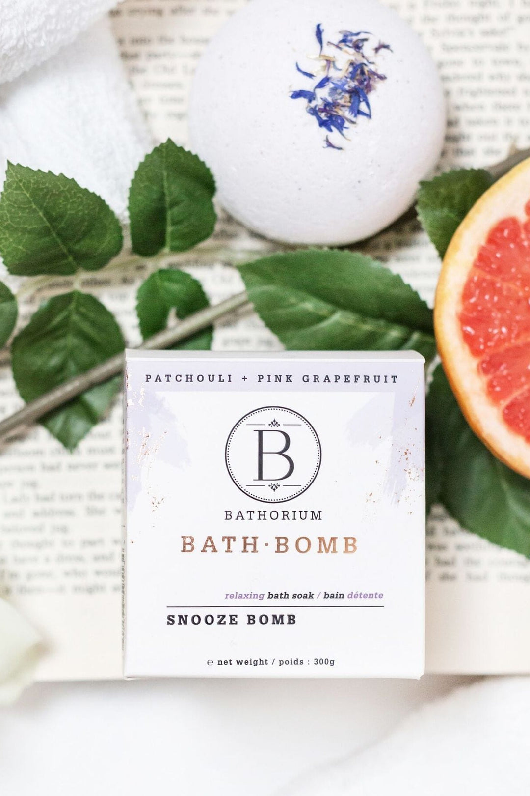 Bombe de bain - Patchouli & pamplemousse rose - SNOOZE BOMB - Bathorium - No. 3 Marée - Chandelles 