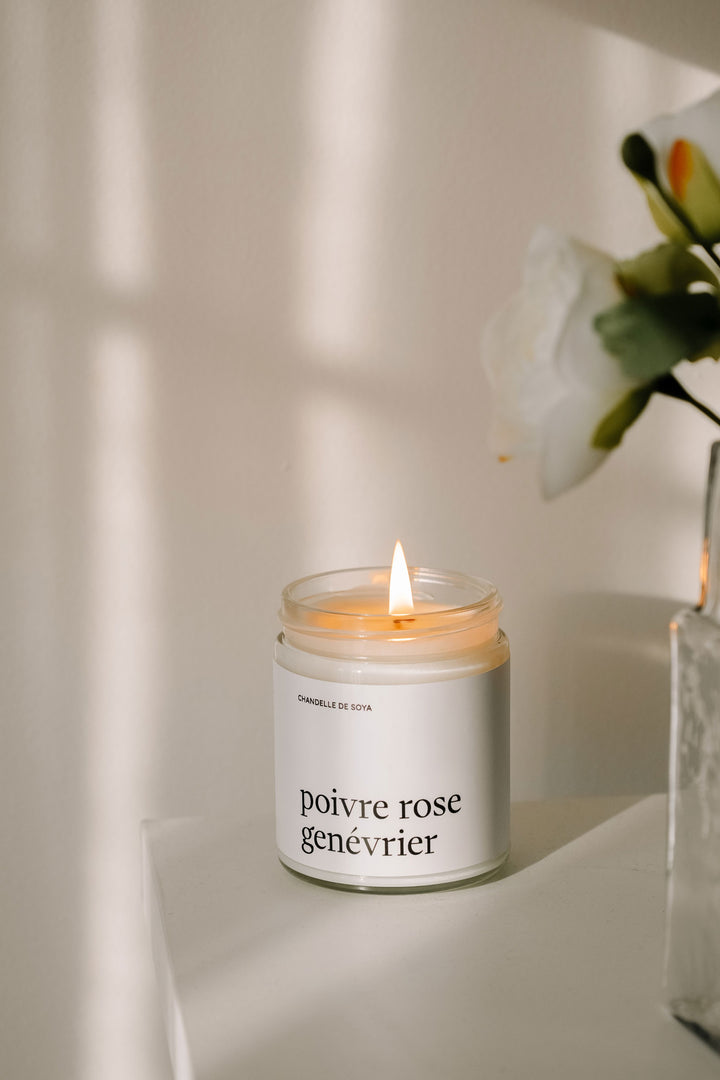 CHANDELLE DE SOYA - Poivre rose genévrier Chandelles de soya Marée - Chandelles 