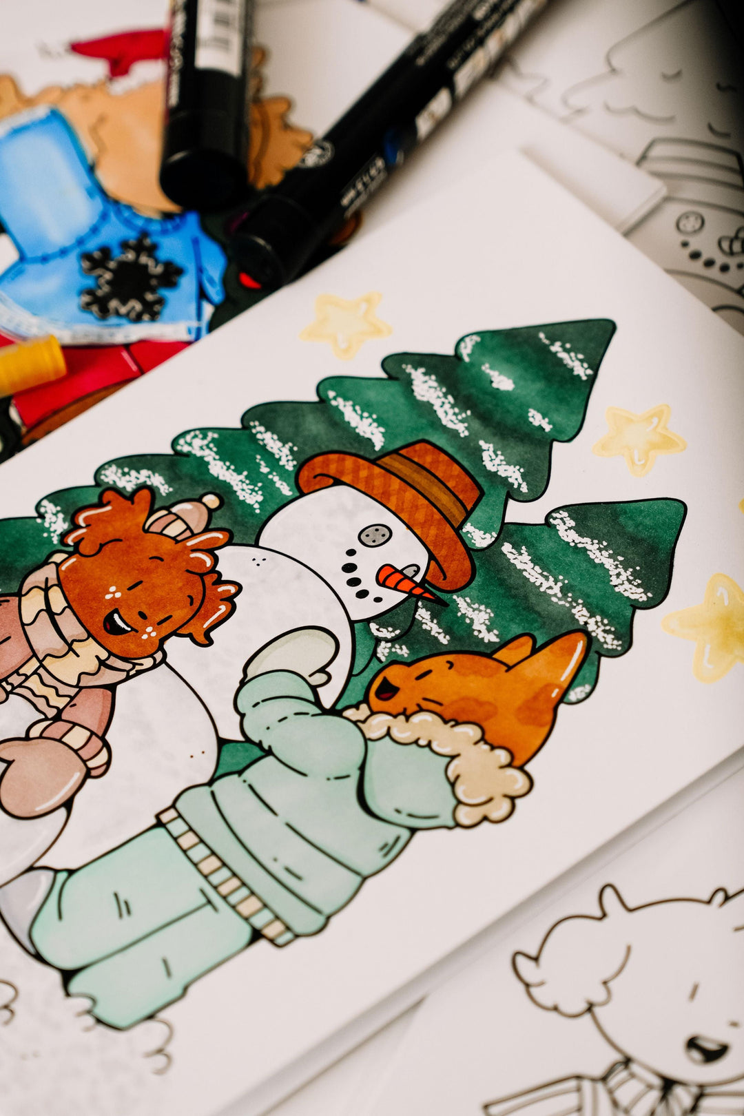 Carte à colorier - Hugo & Juliette