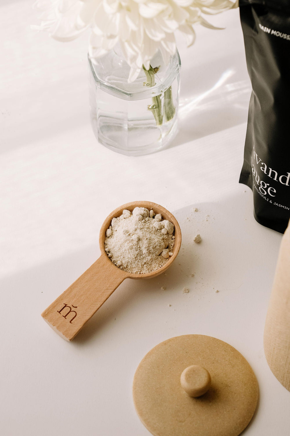 Cuillère en bois pour bain moussant